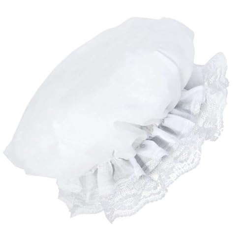 WNXGNHO Spitzenrandkappen Weiße Stilvolle Spitze Elastischer Krempe Für Bühnenrollenspiele Und Halloween Kostüm Cosplay Requisiten von WNXGNHO