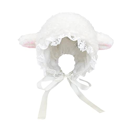 WNXGNHO Süße Hasse Weihnachten Lamm Lamm Ohrhut Kostüm Party Cosplay Lammhüte Mit Rüschen von WNXGNHO