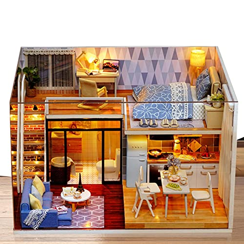 WOBBLO 10-teiliges Miniatur-Haus-Set – Set für kleines Haus, Miniatur-DIY-Set, kreatives Raum, mit Möbeln, romantisches Geschenk zum Valentinstag von WOBBLO