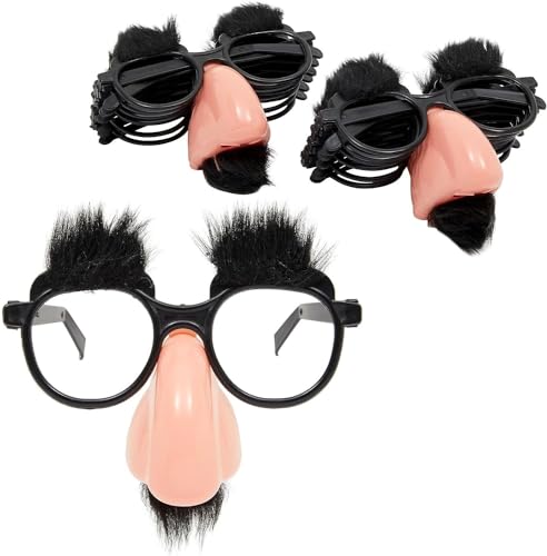 Lustige Brille mit Nase Lustige Augenbrauen Schnurrbart Perfekte Partygeschenke Lustige Foto-Requisiten Neuheit Halloween Party Brillen Partygeschenke Cosplay Kostüm Brille von WOBBLO