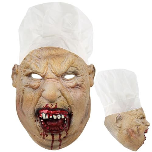WOBBLO 2 Stück Halloween-Horrormaske | Kopfbedeckung, Kostümzubehör, Terror Gesichtsbedeckung – Zubehör für Kostüme, realistische Maske, Terror Maske von WOBBLO