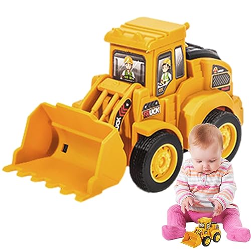 WOBBLO Baufahrzeuge Spielzeug - Roller-Bulldozer-Fahrzeuge | Wiederverwendbarer BAU-Power-Hauller-Bagger, tragbare Straßenwalze und Bohrer-Auto-Pfahlantrieb für Kinder von WOBBLO