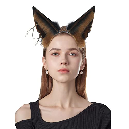 WOBBLO Haarband mit Wolfsohren – Haarband für Halloween-Kostüm, Wolf für Frauen und Halloween, Cosplay, Kostüm-Zubehör, Halloween-Stirnbänder für Frauen von WOBBLO