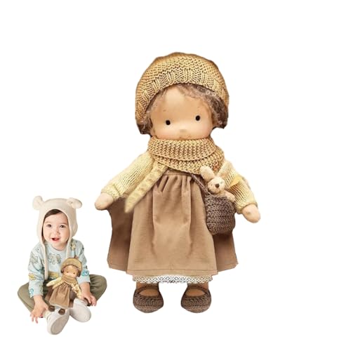 WOBBLO Handgestrickte Puppe | Süße Strickpuppe – Puppe aus weichem Tuch, erste Puppe, Weihnachtsgeburtstagsgeschenk für Mädchen, verbessert die Fantasie und Feinmotorik von WOBBLO