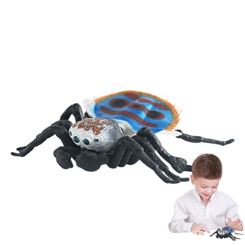 WOBBLO Kleine künstliche Spinnen | Kleine realistische Spinnen, Lernspielzeug, Lernspielzeug, Spinnenfiguren, realistische Tiere für Halloween, Partyzubehör für den Innenbereich von WOBBLO