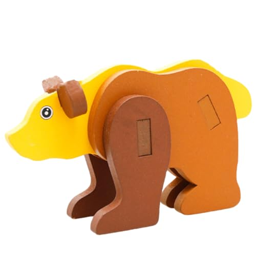 WOBBLO Puzzle-Blöcke mit Tierfiguren – 3D-Baupuzzles mit Tierfiguren – Puzzlesets aus Holz 3D für Jungen und Mädchen von WOBBLO