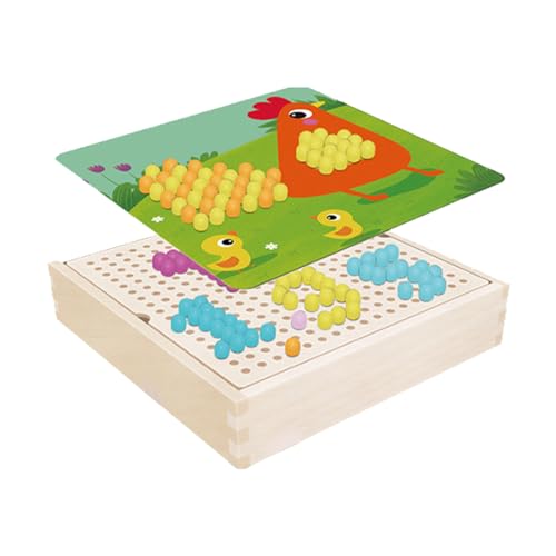 WOBBLO Puzzles aus perforierten Holzplatten | 240 Nägel für – mit Aufbewahrungsbox aus Massivholz, DIY-Puzzle-Spielzeug, Kreativ-Set für 3 Jahre und mehr von WOBBLO