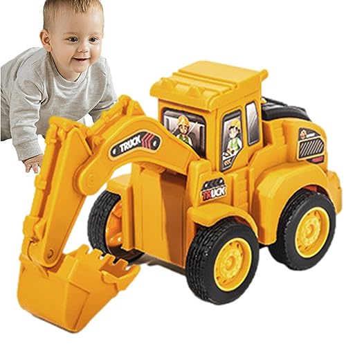 WOBBLO Spielzeug für Baustellenfahrzeuge, Roller-Bulldozer-Website-Spielzeug, Tragbare Wiederverwendbare BAU-Straßenwalze und Bohrmaschine, Auto-Pfahlantrieb, Geburtstagsspielzeug für Kleinkinder von WOBBLO