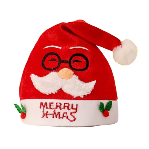 WOBBLO Weihnachtsmannhut für – Weihnachtsmannmütze, Weihnachtsmannmützen | Weihnachtsmann-Partyhüte, Schneemann, Elch, niedliche Weihnachtsmütze, Winter-Kopfbedeckung, Weihnachtsmannmütze von WOBBLO