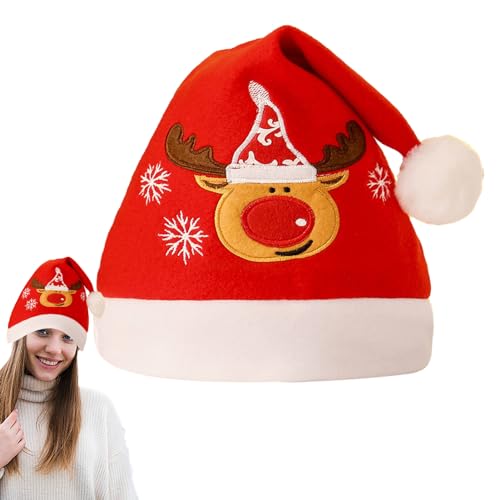 WOBBLO Weihnachtsmannmützen für – Weihnachtsmannmütze, Weihnachtsmannmützen | Weihnachtsmann-Partyhüte, Schneemann, Elch, niedliche Weihnachtsmütze, Winter-Kopfbedeckung, Weihnachtsmannmütze von WOBBLO