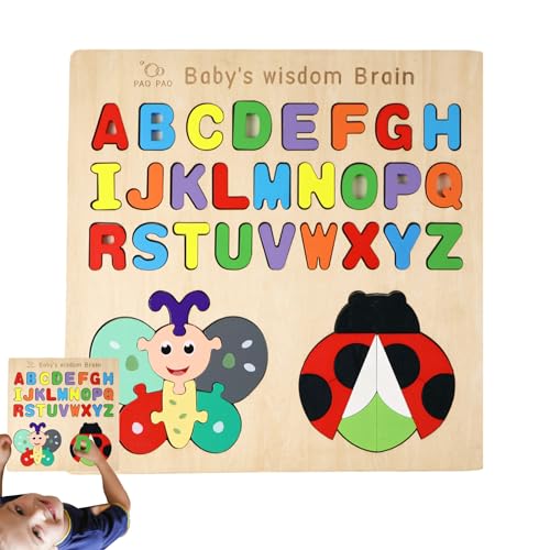 WOBBLO Zahlenpuzzle aus Holz, Kleinbuchstaben-Puzzle und Zahlen-Puzzle-Set für | Zahlen-Tabelle für Malerei auf Wasserbasis für Kleinkinder, Geschenke von WOBBLO