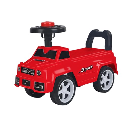 Auto mit Pedalen, Lernfahrzeug zu Fuß für Kinder, Schiebeauto, Rollwagen, Fußauto, Kleinkinder, 48 x 22 x 34 cm, 12-36 Monate (rot) von WODFARR