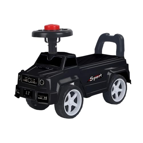 Auto mit Pedalen, Lernfahrzeug zu Fuß für Kinder, Schiebeauto, Rollwagen, Fußauto, Kleinkinder, 48 x 22 x 34 cm, 12-36 Monate (schwarz) von WODFARR