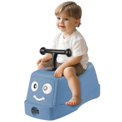 WODFARR Rutschauto für Kinder, Auto, 4-in-1, Babytrage mit mehreren Funktionen, 10-36 Monate, Spielzeugtruhe, entwickelt die Motorik Ihres Kindes (blau) von WODFARR