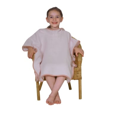 WÖRNER Musselin Uni lachsrosa-erika Bade-Poncho 60x75 cm von WÖRNER SÜDFROTTIER