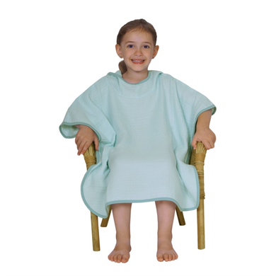 WÖRNER SÜDFROTTIER Musselin Uni mint-eisblau Bade-Poncho 60x75 cm von WÖRNER SÜDFROTTIER