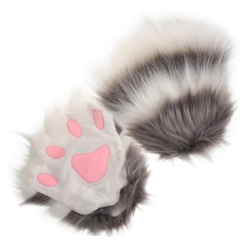 WOFASHPURET 1 Paar Fingerlose Plüsch Katzenpfoten für Cosplay Partys Süße Bequeme Accessoires für Frauen für Tier Verkleidungen Bühnenaufführungen WOFASHPURET 1 Paar Fingerlose Plüsch Katzenpfoten für Cosplay Partys Süße Bequeme Accessoires für Frauen für Tier Verkleidungen Bühnenaufführungen von WOFASHPURET