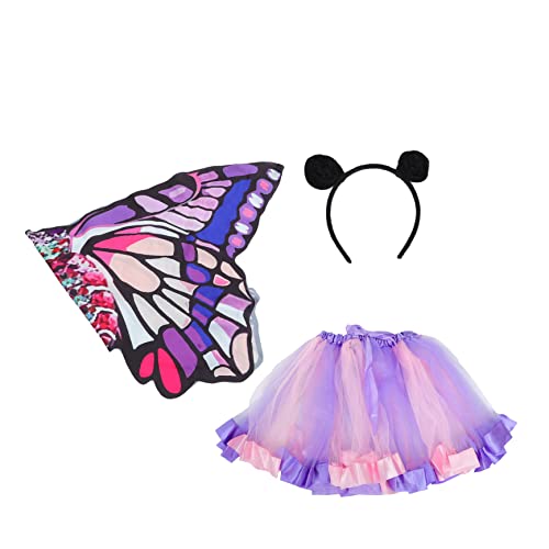 WOFASHPURET 1 Satz Ballett -Tutu -Anzug Tüllkleid für Mädchen Paillettenrock Kostüm Partyrock hauchdünner kinderrock Schmetterlinge kleiden sich Polyester (Polyester) von WOFASHPURET