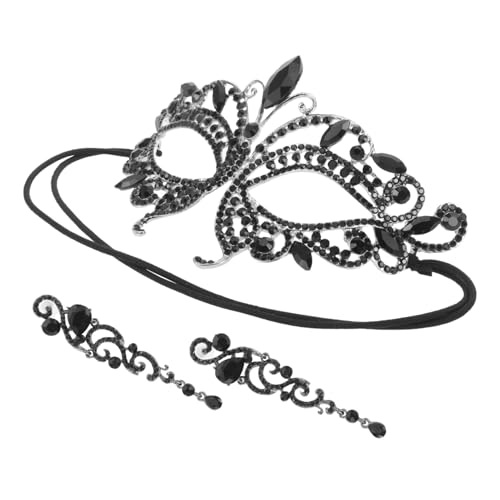 WOFASHPURET 1 Satz Dunkles Maskenset kreative Maske Kostümmasken Halloween -Kostüm Party halloween costume halloween kleidung Maske für Frauen Maskerademaske für Erwachsene Legierung Black von WOFASHPURET