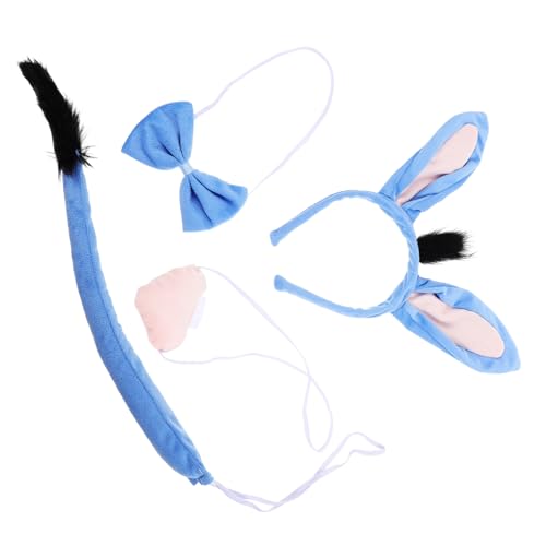 WOFASHPURET 1 Satz Eselsohren-stirnband Kostüm Stirnband Mit Eselsohren Esel-stirnband Schweinchen Kuh Hund Kaninchen Wackelig Eselsohren Und Tiere Halloween-cosplay-zubehör Blue Stoff von WOFASHPURET