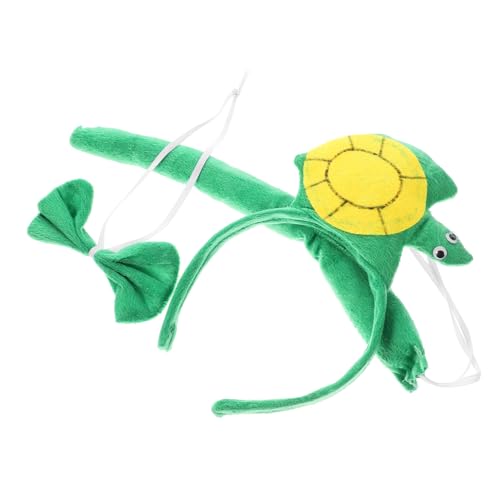 WOFASHPURET 1 Satz Halloween-Tier-Cosplay-Stütze Schildkrötenstirnband Schildkröten-Haarschmuck Cosplay-Tier-Requisite Cosplay Tierfliege Plüsch Green von WOFASHPURET