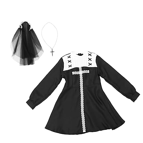 WOFASHPURET 1 Satz Leistungsuniform Halloween -Party Halloween Kostümkleid Cosplay Nonnen kleidung Halloween - Halloween-Party-Requisiten Chemiefasermischung Black WOFASHPURET 1 Satz Leistungsuniform Halloween -Party Halloween Kostümkleid Cosplay Nonnen kleidung Halloween - Halloween-Party-Requisiten Chemiefasermischung Black von WOFASHPURET