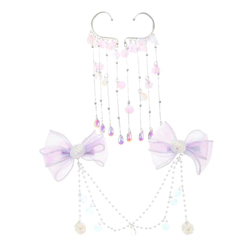 WOFASHPURET 1 Satz Mermaid Haaraccessoires für Perlen Haarspangen mit Schleife Kopfschmuck für Partyzubehör für Besondere Anlässe und Feiern von WOFASHPURET