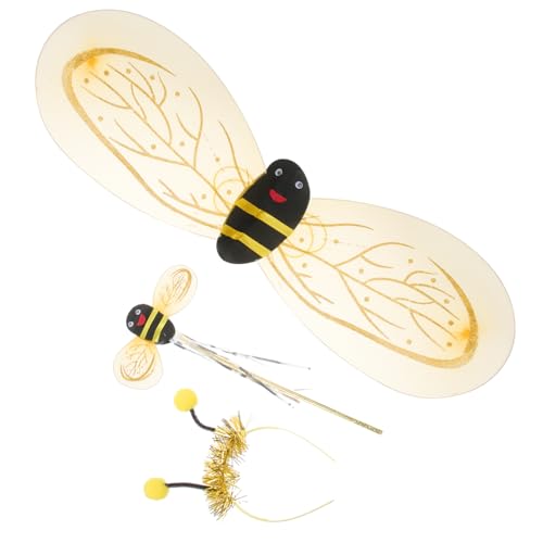 WOFASHPURET 1 Satz Satz Requisiten für die Biene-Show Kleinkind-Biene Bienenantennen-Stirnband halloween costume halloween kleidung Feenflügel für Mädchen Bienenkostüm-Requisiten pp Golden von WOFASHPURET