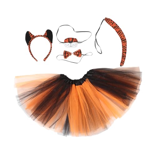 WOFASHPURET 1 Satz Tiger Kopfbedeckung Fliege und Rock für Halloween Schulaufführungen und Themenpartys Tierische Verkleidung für Rollenspiele und Feste WOFASHPURET 1 Satz Tiger Kopfbedeckung Fliege und Rock für Halloween Schulaufführungen und Themenpartys Tierische Verkleidung für Rollenspiele und Feste von WOFASHPURET