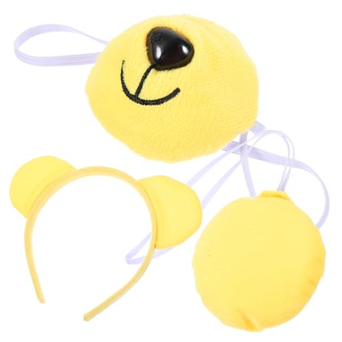 WOFASHPURET 1 Satz Waschbär -Stirnband -Set Ohrenstirnband Bärenohren Haarband Waschbär-Kostüm-Kopfbedeckung süße Stirnbänder Halloween -Kostüm Waschbärschwanz Plastik Yellow WOFASHPURET 1 Satz Waschbär -Stirnband -Set Ohrenstirnband Bärenohren Haarband Waschbär-Kostüm-Kopfbedeckung süße Stirnbänder Halloween -Kostüm Waschbärschwanz Plastik Yellow von WOFASHPURET