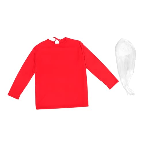 WOFASHPURET 1 Set Geisterkostüm Für Erwachsene, Damen, Roter Umhang Mit Weißer Perücke, Horrorumhang, Geisterbrautkleid, Halloween, Gruseliges Outfit Für Spukhaus-rollenspiele von WOFASHPURET