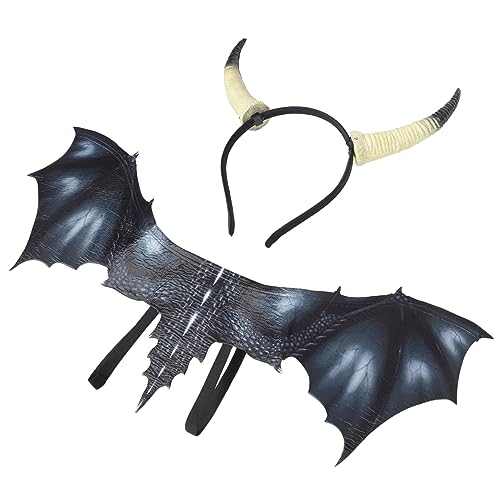 WOFASHPURET 1 Set Halloween Karneval Erwachsene Dekorative Drachenflügel Haarknopf Set Halloween Stirnband Erwachsene Stirnband Cosplay Drachen Kostüm Flügel Halloween Kostüm Zubehör Party WOFASHPURET 1 Set Halloween Karneval Erwachsene Dekorative Drachenflügel Haarknopf Set Halloween Stirnband Erwachsene Stirnband Cosplay Drachen Kostüm Flügel Halloween Kostüm Zubehör Party von WOFASHPURET