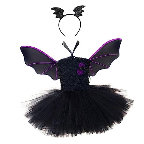 WOFASHPURET 1 Set Halloween Kinderkostü Fledermaus Flügel Kleid Mit Kopfschmuck Für ädchen Party Kostü Mit Futter Größe 120 130 Perfekt Für Verkleidung Und Mottopartys WOFASHPURET 1 Set Halloween Kinderkostü Fledermaus Flügel Kleid Mit Kopfschmuck Für ädchen Party Kostü Mit Futter Größe 120 130 Perfekt Für Verkleidung Und Mottopartys von WOFASHPURET