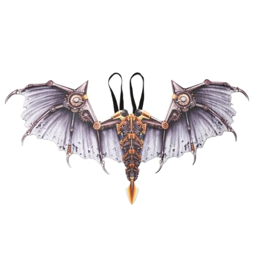WOFASHPURET 1 Stück Drachenflügel erwachsene halloween Kostüm faltbare Partyflügel Halloween-Karnevalszubehör Cosplay-Party-Flügel Karnevalsflügel Halloween-Flügel Silver von WOFASHPURET