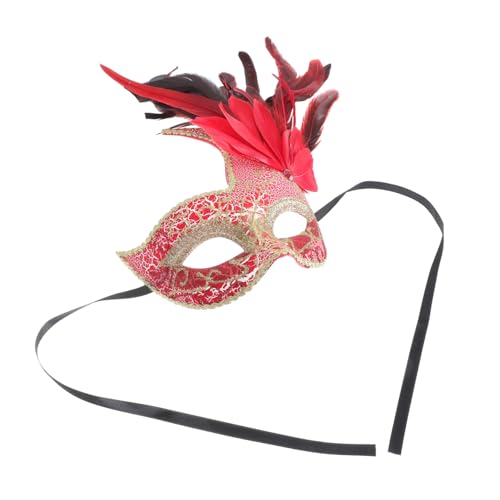 WOFASHPURET 1 Stück Maskerade Maske Maskerade-gesichtsabdeckung Ornament Kostüme Zarte Maske Maskerade Auge Party Karneval Gesichtsbedeckung Halloween Plastik Rot von WOFASHPURET