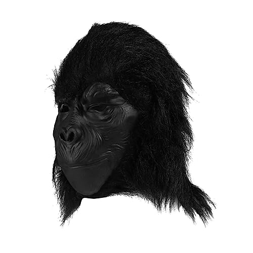 WOFASHPURET 1 Stück Schimpansen-Maske schwarze Cosplay-Maske Halloween-Affenmaske Spooky Halloween Tiermasken Rollenspielmaske Zubehör für Rollenspiele weiches Gummi Black WOFASHPURET 1 Stück Schimpansen-Maske schwarze Cosplay-Maske Halloween-Affenmaske Spooky Halloween Tiermasken Rollenspielmaske Zubehör für Rollenspiele weiches Gummi Black von WOFASHPURET