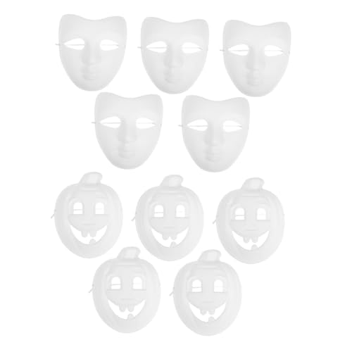WOFASHPURET Halloween Deko Requisiten 10 Stück Papier Zellstoff Blanko für Erwachsene Jungen und Mädchen Maskerade Maske WOFASHPURET Halloween Deko Requisiten 10 Stück Papier Zellstoff Blanko für Erwachsene Jungen und Mädchen Maskerade Maske von WOFASHPURET