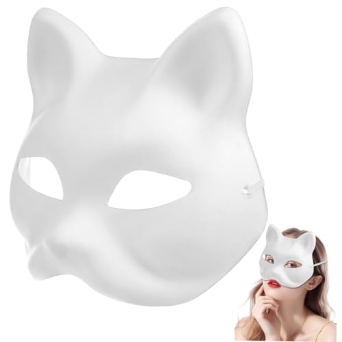 WOFASHPURET 10 Stück Katzen-gesichtsmaske Aus Pappmaché Kostüme Für Streich Weiße Katze Leere Maske Drinnen Maskerade Masken Erwachsene Cosplay Masken Masken Unbemalt Papier WOFASHPURET 10 Stück Katzen-gesichtsmaske Aus Pappmaché Kostüme Für Streich Weiße Katze Leere Maske Drinnen Maskerade Masken Erwachsene Cosplay Masken Masken Unbemalt Papier von WOFASHPURET