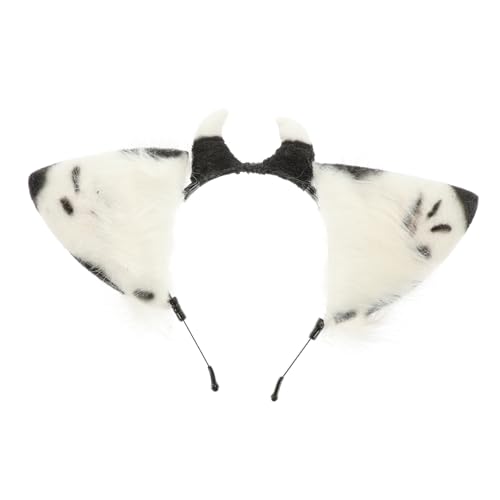 WOFASHPURET 1Stück Kuhohren Haarreif Stirnband mit Realistischen Kuhohren für Cosplay Karneval und Party für Damen und Weißes Design für Auffällige Looks WOFASHPURET 1Stück Kuhohren Haarreif Stirnband mit Realistischen Kuhohren für Cosplay Karneval und Party für Damen und Weißes Design für Auffällige Looks von WOFASHPURET