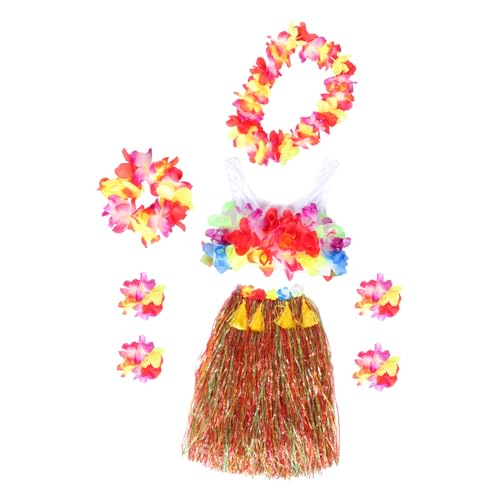 WOFASHPURET 1satz Bunten Grasskirts Mit Blumen-kostüm Für Tropische Sommerpartys Strandtänze Und Luau-events Halskette Armbändern Und Haarband WOFASHPURET 1satz Bunten Grasskirts Mit Blumen-kostüm Für Tropische Sommerpartys Strandtänze Und Luau-events Halskette Armbändern Und Haarband von WOFASHPURET