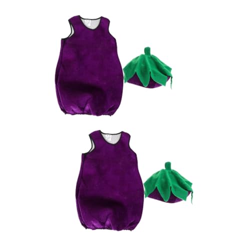 WOFASHPURET 2 Sätze Auberginenkleidung Für Aufblasbare Kostüme Cosplay Aufblasbares Kostüm Hühnerkostüm Kostüm Aufblasen Tomatenkostüm Huhn Kostüm Für Erwachsene Violett Stoff von WOFASHPURET