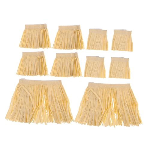 WOFASHPURET 2 Sets Hawaiian Hula Kostüm Raffia Papierrock Quasten -requisiten Für Männer Und Frauen Für Luau -partys Und Bühnenaufführungen von WOFASHPURET
