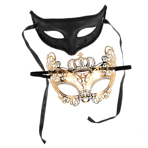 WOFASHPURET Halloween-maskenset Für Paare Maskenballmasken Für Frauen Metallbesatz Und Verzierungen WOFASHPURET Halloween-maskenset Für Paare Maskenballmasken Für Frauen Metallbesatz Und Verzierungen von WOFASHPURET