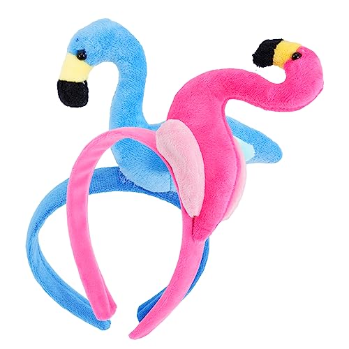 WOFASHPURET 2 Stück Flamingo Haarreif Teilig Niedliches Cartoon Design für Partys und Gesichtswäsche Vielseitiges Tier Kopfschmuck Accessoire von WOFASHPURET