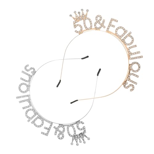 WOFASHPURET 2 Stück Geburtstag Stirnband für Frauen Glänzendes Geburtstagskronen Headband mit Strass Leichte Party Accessoires in Gold und Silber Bequemer Sitz für Jubiläumsfeier WOFASHPURET 2 Stück Geburtstag Stirnband für Frauen Glänzendes Geburtstagskronen Headband mit Strass Leichte Party Accessoires in Gold und Silber Bequemer Sitz für Jubiläumsfeier von WOFASHPURET