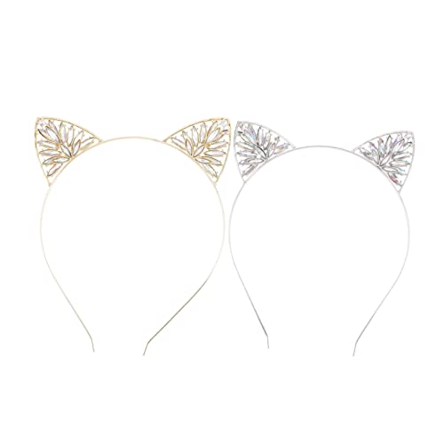 WOFASHPURET 2 Stück Glitzernde Katzenohren Haarreifen Weiß Gold Funkelnde Stirnbänder für Mädchen Leichtes Tragbares Accessoire für Karneval Themenpartys Alltag und Cosplay WOFASHPURET 2 Stück Glitzernde Katzenohren Haarreifen Weiß Gold Funkelnde Stirnbänder für Mädchen Leichtes Tragbares Accessoire für Karneval Themenpartys Alltag und Cosplay von WOFASHPURET