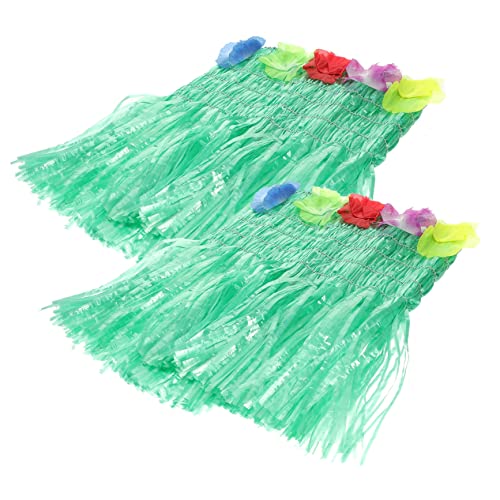 WOFASHPURET 2 Stück Grasrock Bronkle Thematisiert Verkaufsstand Luau Partydekorationen Strand Luau-outfits Für Frauen Tropisch Erwachsene Kostüm Fest Partyzubehör Plastik Green von WOFASHPURET
