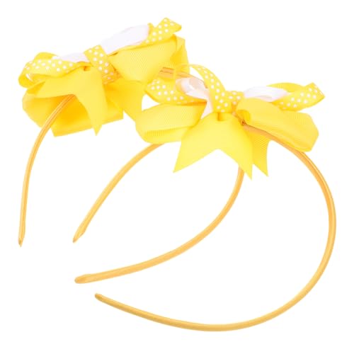 WOFASHPURET 2 Stück Haarbänder mit Schleife Lolita Design Weiß Gelb Doppellagig Weiches Elastisches Stirnband für Party Kopfschmuck Kostüm Karneval Fotoshooting WOFASHPURET 2 Stück Haarbänder mit Schleife Lolita Design Weiß Gelb Doppellagig Weiches Elastisches Stirnband für Party Kopfschmuck Kostüm Karneval Fotoshooting von WOFASHPURET