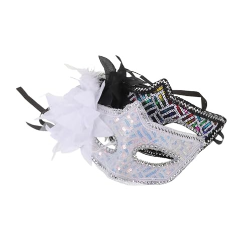 WOFASHPURET 2 Stück Halbe Gesichtsmasken mit Glänzenden Pailletten und Seitlicher Blumenverzierung Dekorative Masken für Frauen Karneval Halloween Fasching Abendveranstaltungen und von WOFASHPURET