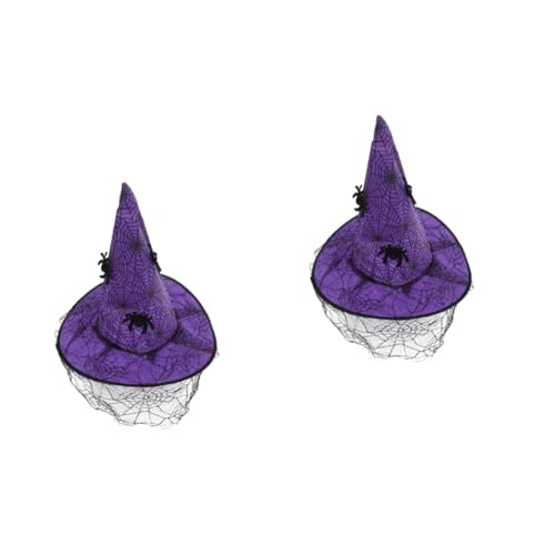 WOFASHPURET 2 Stück Hexenhut für Halloween Kostüm Hut mit Veil Zubehör für Karneval Halloween Partys Leichtes Design Vliesstoffen Kreatives Cosplay Accessoire Schaurige Festlichkeiten WOFASHPURET 2 Stück Hexenhut für Halloween Kostüm Hut mit Veil Zubehör für Karneval Halloween Partys Leichtes Design Vliesstoffen Kreatives Cosplay Accessoire Schaurige Festlichkeiten von WOFASHPURET